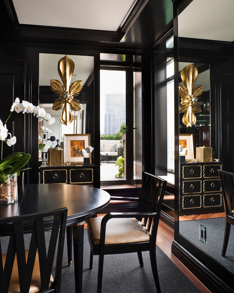 Unique Black And Gold Room for Small Space