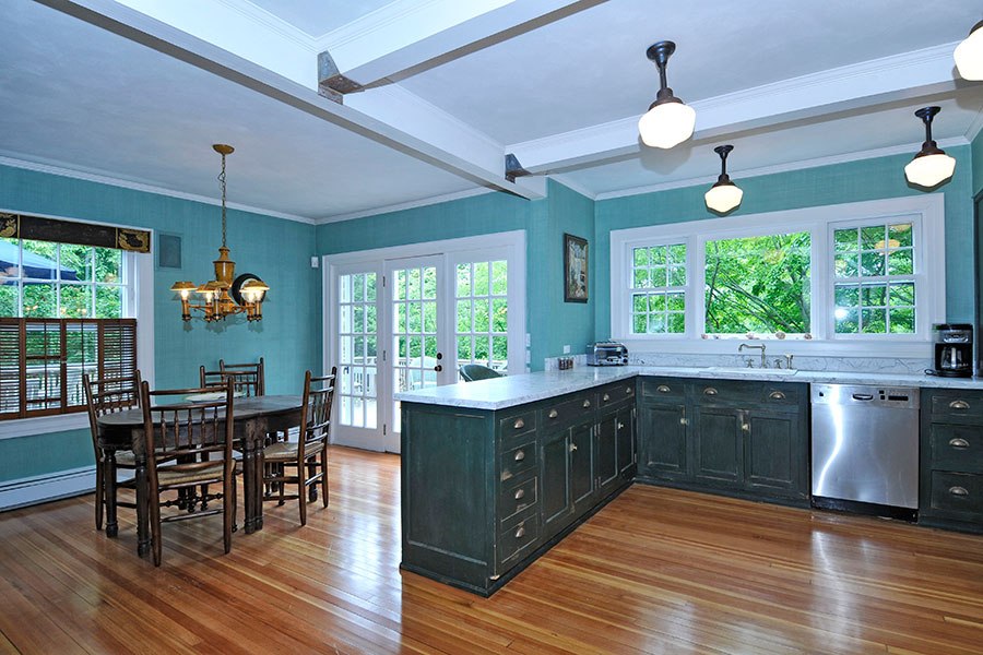 teal kitchen wall