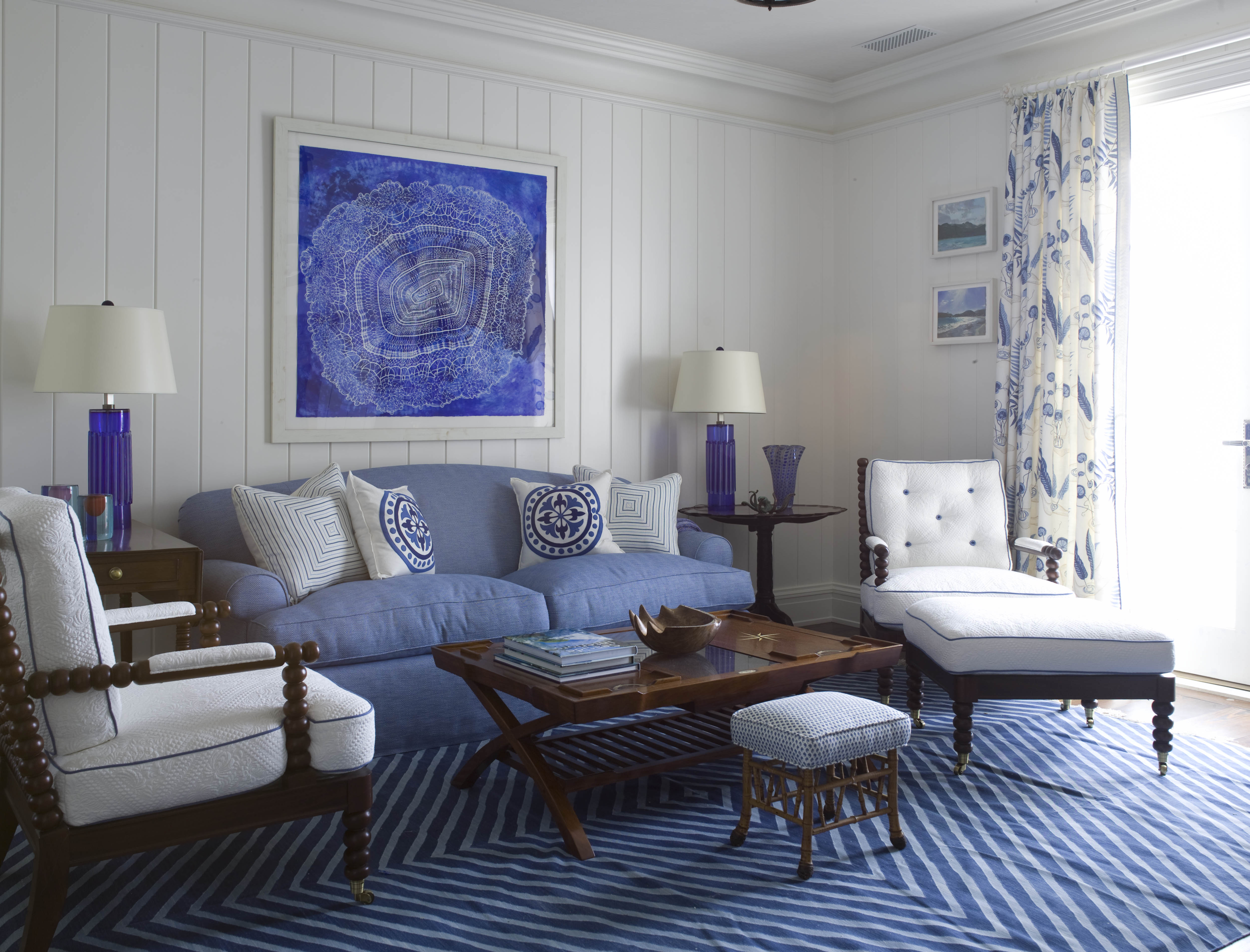 blue living room cabinet