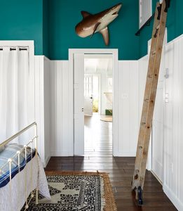 Benjamin Moore Oasis Blue bedroom walls