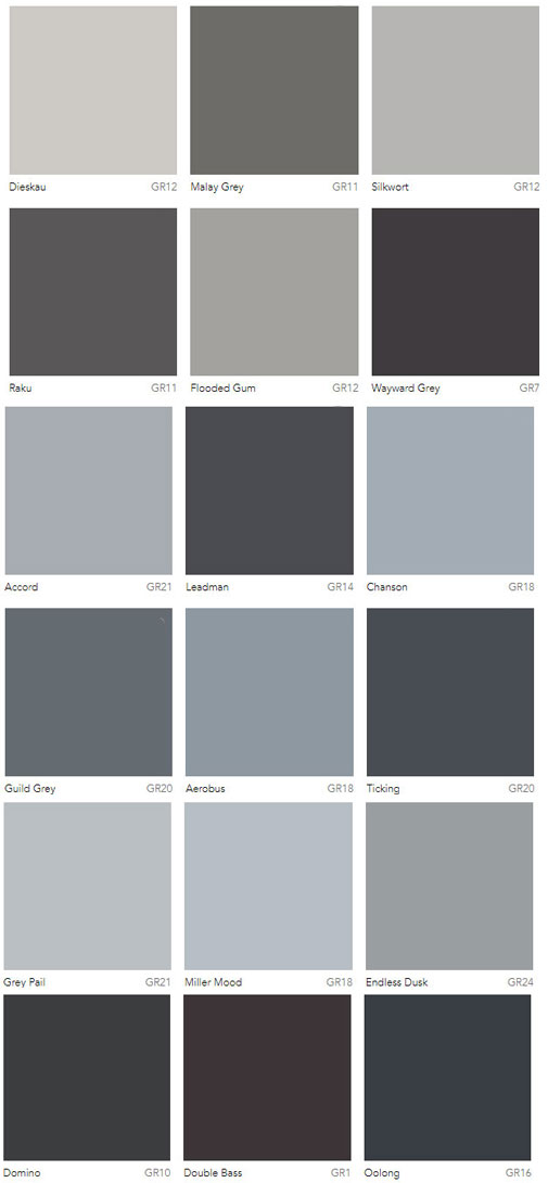 Grey Colour Charts Dulux Australia - Interiors By Color