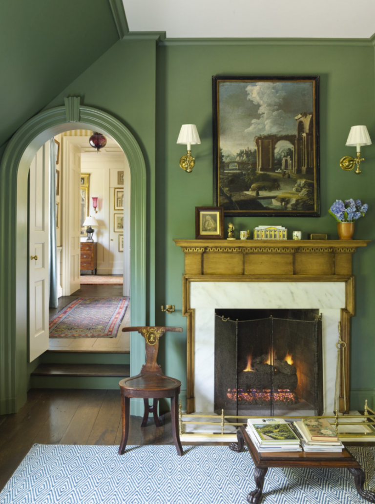 Benjamin Moore Cushing Green Paint Color Schemes - Interiors By Color