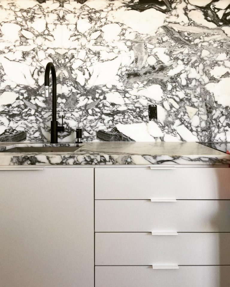 Black and White Marble Kitchen - Interiors By Color