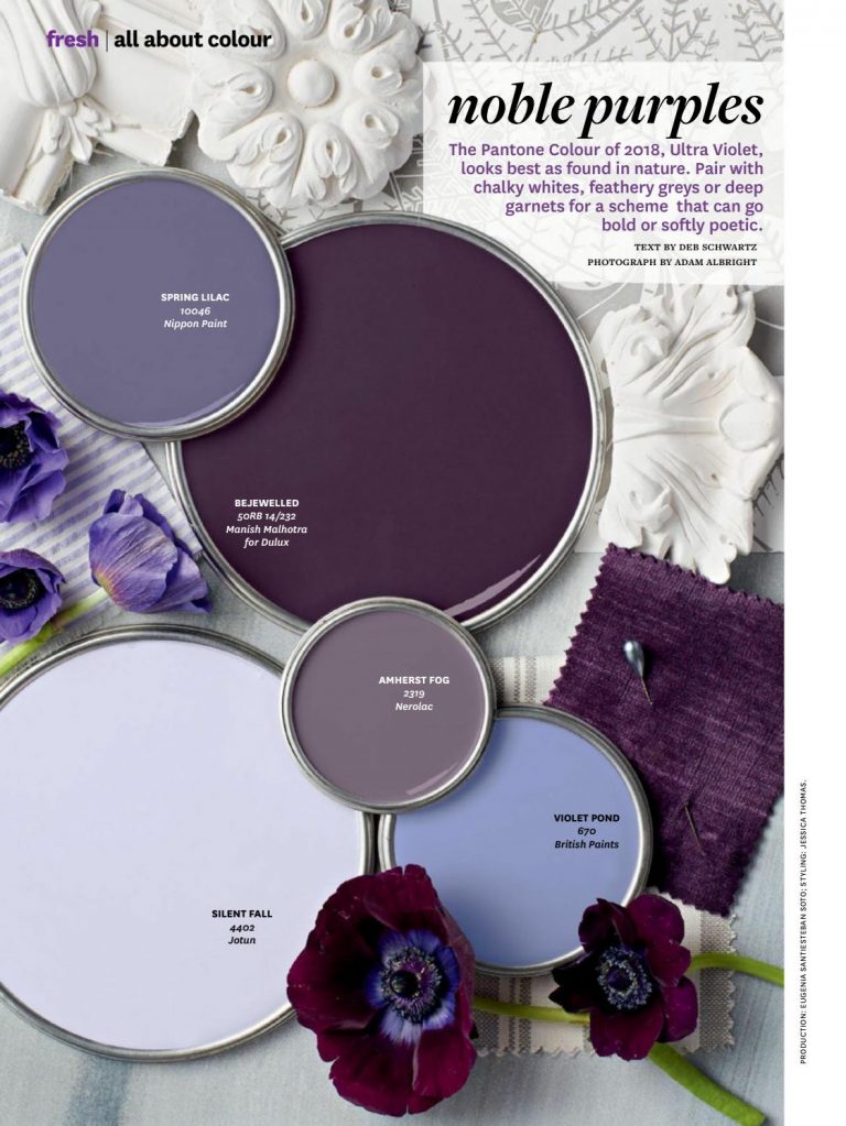 Noble Purples Paint Color Palette - Interiors By Color