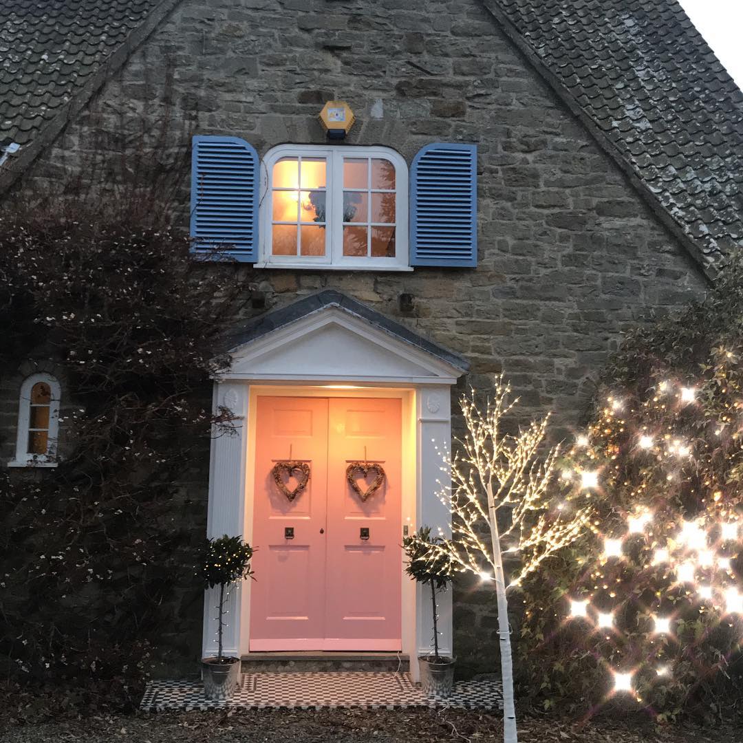 Pink front door painted in Nancy's Blushes by Farrow ...