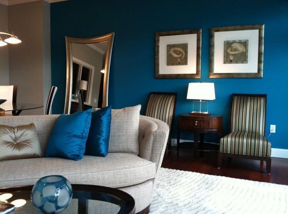 Benjamin Moore Caribbean Blue Water Living Room Color Scheme