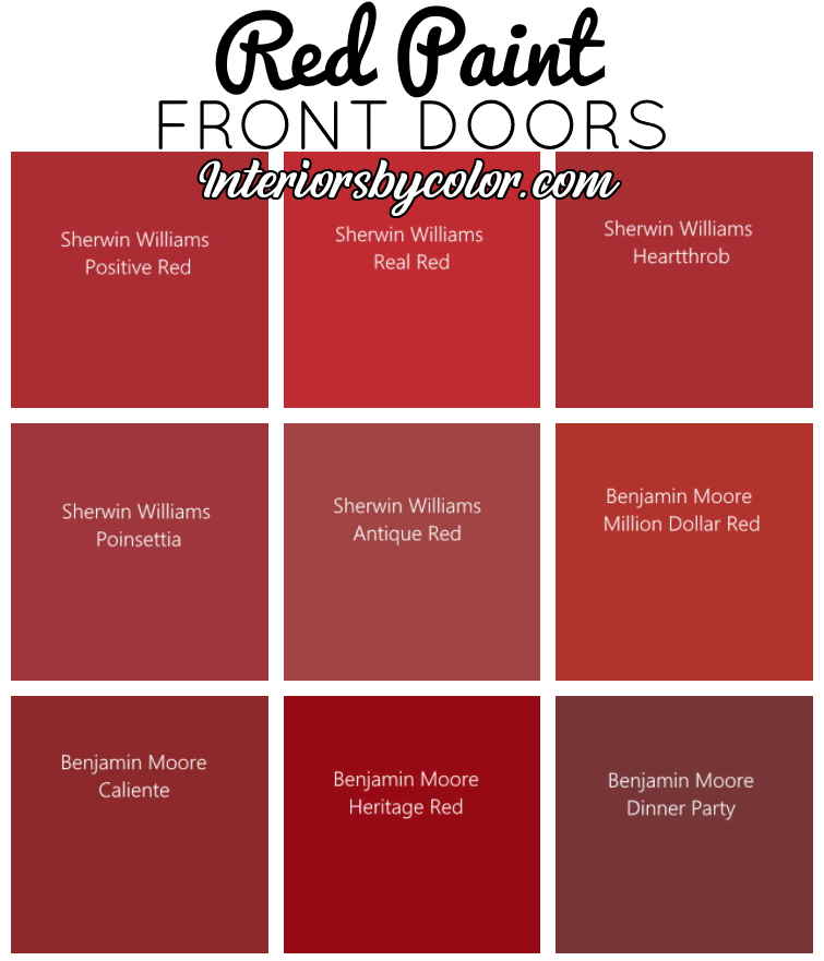 Red Front Doors on Houses Interiors By Color