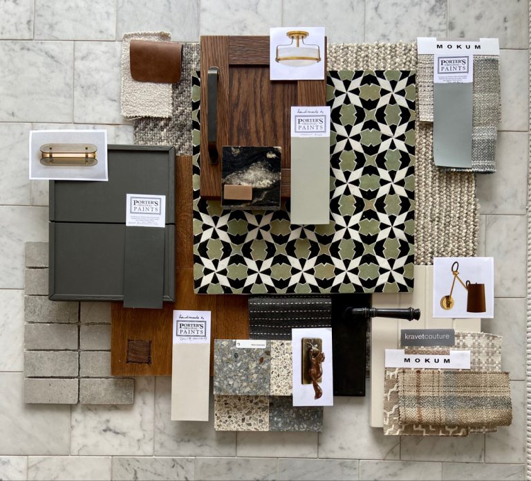 Earthy Flat Lay Moodboard Color Palettes - Interiors By Color