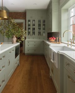 Pastel Green and Gold Kitchen - Interiors By Color