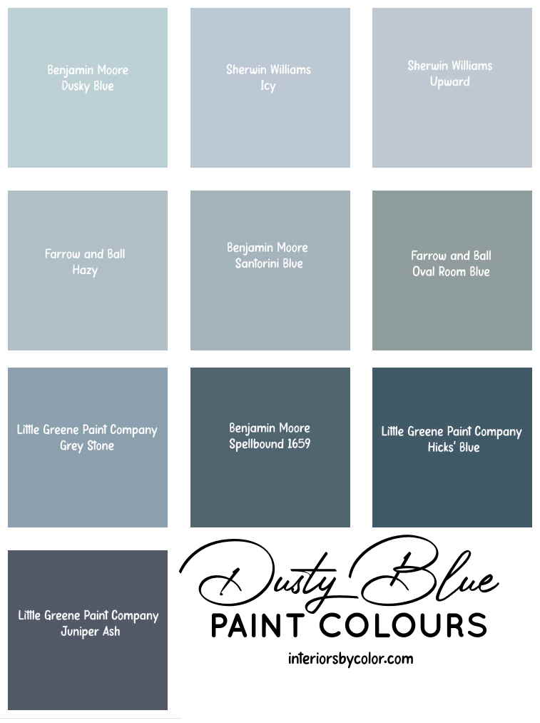Dusty Blue Paint Colours - Interiors By Color