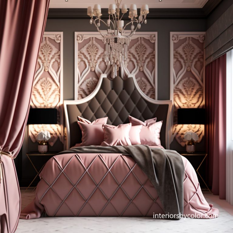 Glamorous Pink and Gold Bedroom Ideas - Interiors By Color